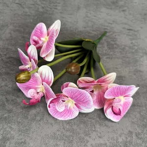 Orquídeas phalaenopsis realistas impresas en 3D rosa y blanco para decoración