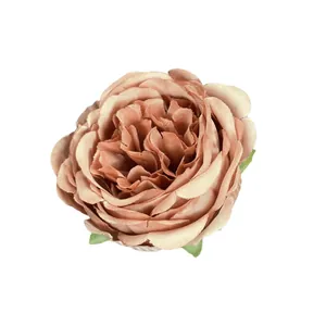 Testa di peonia artificiale rosa vintage con petali per decorazioni nuziali