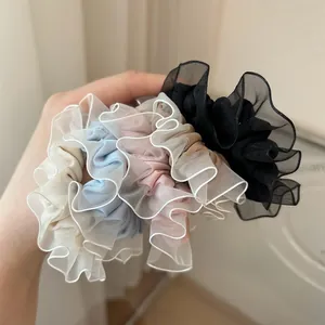 Coleteros de organza transparente en colores pastel con bordes rizados para mujer
