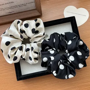 Elastici per Capelli a Pois per Donna Stile Francese in Raso Elastici per Capelli Grandi Supporto per Coda di Cavallo Gioielli per Capelli