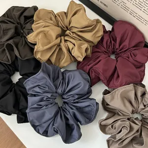 Women Large Scrunchies Solid Color Elastic Hair Ties Oversized Fabric Hair Bands Handmade Korean Style Hair Accessories