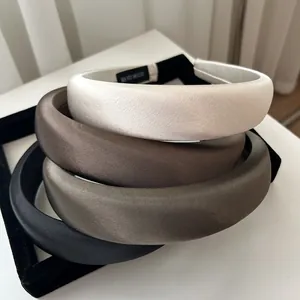 Padded satin headbands in multi-color options with high-density matte silk texture