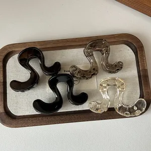 Minimalistische Geometrische Welle Acetat Haarklammer Koreanische Mode Shark Clip Hoher Pferdeschwanz Haarschmuck Für Damen