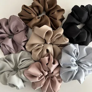 Large Satin Scrunchie Solid Color High Elasticity Hair Tie Korean Style Ponytail Holder Fashion Hair Accessories For Women