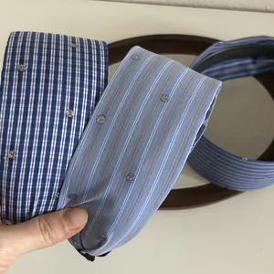 Blue plaid and striped wide headband set with silver sequins for women's hair accessories