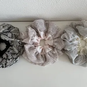 Set of 3 oversized floral satin scrunchies with paisley prints in various colors