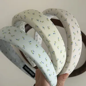 Frisch Blumenmuster Gepolsterter Haarreif Für Damen Süß Stoff Schwamm Haarband Kleiner Blumendruck Täglich Mode Haarschmuck