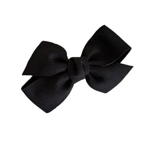 Elegante fermaglio per capelli con fiocco in nastro grosgrain nero in stile coreano