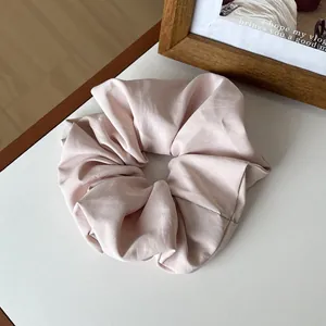 Eleganter großer Satin Haargummi in Blassrosa mit luxuriösem Glanz-Finish