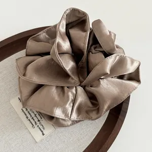 Eleganter champagnerfarbener Satin-Haargummi mit Seidenfinish für tiefe Pferdeschwänze