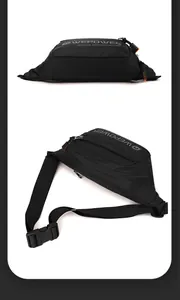 Detail der schwarzen Sport-Gürteltasche mit verstellbarem Gurt und robustem Verschluss