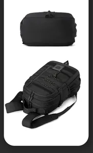 Detailansicht des taktischen Rucksacks mit MOLLE-System und ergonomischen Trägern