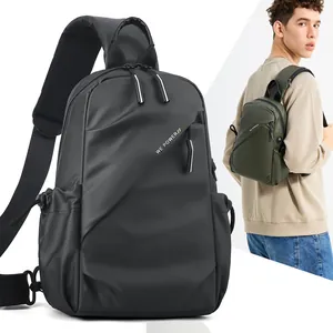 Men Waterproof Chest Bag Multi-pocket Sporty Crossbody Sling Bag Adjustable Strap Casual Daily Outdoor Shoulder Backpack