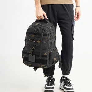 Schwarzer Camouflage-Taktikrucksack mit Molle-System und robustem Nylon für Outdoor-Reisen