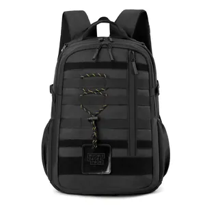Minimalistischer schwarzer Taktik-Rucksack mit MOLLE-System für Outdoor-Reisen und Büro