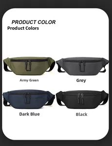 Comparaison détaillée de sacs banane de sport en nylon léger en vert, gris, bleu et noir