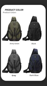 Multi-color selection of waterproof nylon sling bags in green, black, grey and navy blue