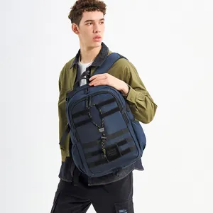 WEPOWER dunkelblauer taktischer Rucksack mit Gurtband und Kordelzug für Reisen
