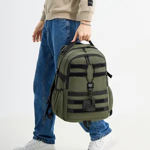 Armeegrüner taktischer Rucksack mit MOLLE-System und elastischem Seil für Outdoor