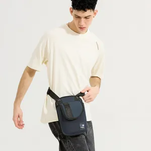 Navy blue tactical drop leg bag with adjustable straps for outdoor cycling and sports