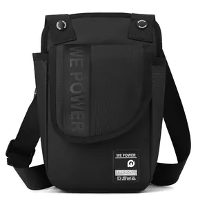 Tactical black outdoor leg bag and shoulder cross-body pack with durable nylon material