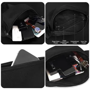 Sac bandoulière noir pour hommes avec compartiments de rangement multicouches