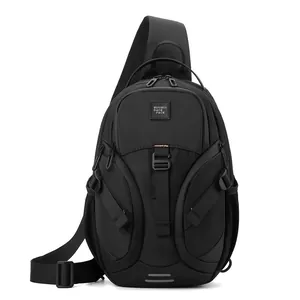 Versatile black lightweight sling bag with WEPOWER logo and reflective safety strip