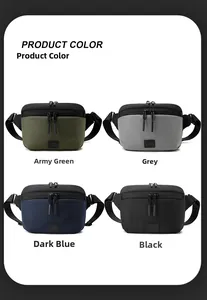 Multiple colors of durable nylon waist bags including green, grey, blue and black