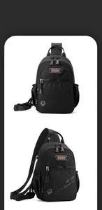 Double vue d'un sac bandoulière noir avec logo WEPOWER et détails de poches latérales