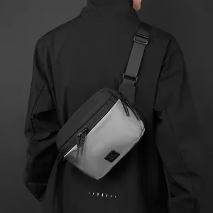 Minimalist two-tone crossbody chest bag for men with adjustable shoulder strap