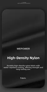 Detail of high-density water-resistant nylon fabric for durable men's sling bag