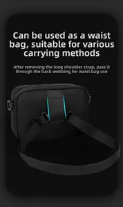 Détail du sac banane tactique montrant les passants de ceinture et la bandoulière