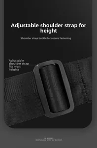 Detail of adjustable strap buckle on high-density nylon outdoor waist pack