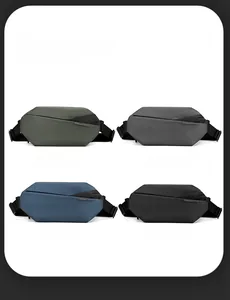 Men's chest bag colors in army green, grey, blue, and black with waterproof nylon fabric