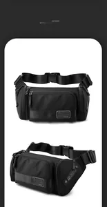 Detail view of large capacity waterproof waist bag with durable multi-pocket storage