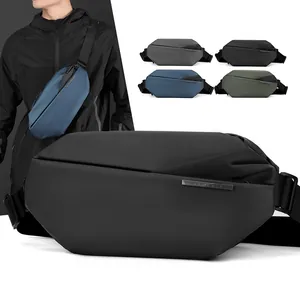 Men's Waterproof Nylon Chest Bag Techwear Geometric Crossbody Bag Urban Minimalist Outdoor Sports Single Shoulder Bag For Men