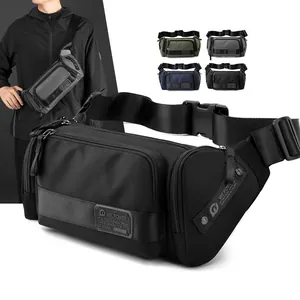 Waterproof Nylon Men Chest Bag Outdoor Sport Waist Bag Large Capacity Crossbody Tactical Pack Multi Pocket Fanny Pack