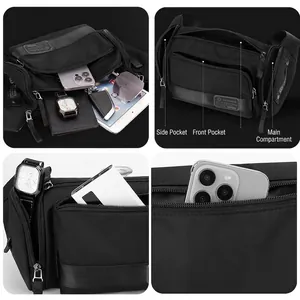 Waterproof nylon outdoor waist bag with multi-layer storage for phones and gadgets