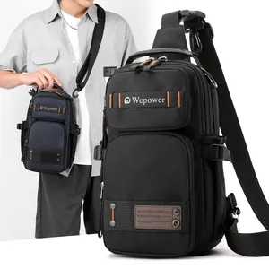 Men Tactical Chest Bag Water Repellent Nylon Crossbody Sling Bag Outdoor Travel Multi Functional Shoulder Backpack For Men