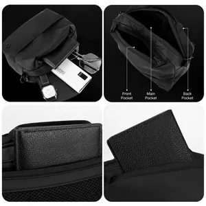 Waterdichte nylon crossbody tas met meerdere lagen compartimenten en grote opslag