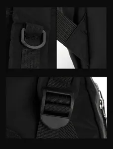 Detail von robustem D-Ring, verstärkten Nähten und verstellbarem Riemen am Rucksack
