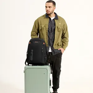 Black large capacity WEPOWER travel backpack on suitcase for business and commuting