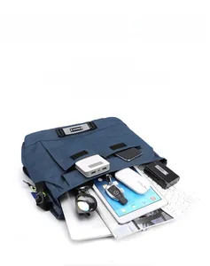 Detail showing high-capacity interior compartments for tablets and daily electronics