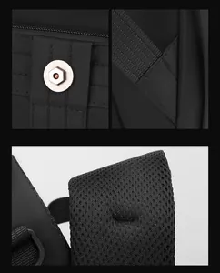 Detail of high-density nylon fabric with metal hexagon stud and breathable mesh padding