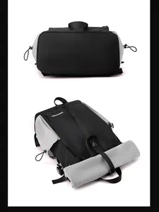 Detail eines multifunktionalen Rucksacks mit reißfestem Stoff und verstellbaren Gurten