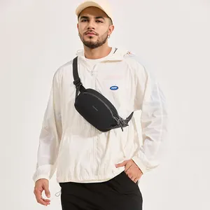 Waterproof black crossbody chest bag for men with adjustable strap and Wepower logo