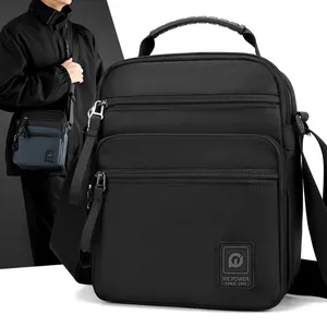 Herren Business Pendler Umhängetasche Wasserdichtes Nylon Mehrfachtaschen Schultertasche Große Kapazität Handtasche