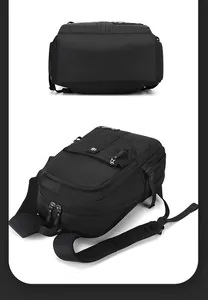 Vue détaillée des bretelles en maille respirante et du support dorsal ergonomique du sac à dos