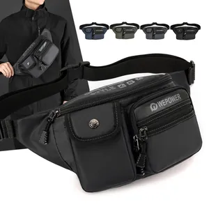 Sac de Poitrine en Nylon Hydrofuge pour Hommes Sacoche Banane Techwear Léger Multi-Poches Sac à Bandoulière Sling Bag Extérieur Voyage Sac à Épaule Décontracté