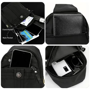 Men's portable crossbody sling bag with large capacity main pocket and front storage